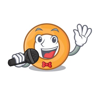 Şarkı soğan halkası maskot karikatür vektör çizim