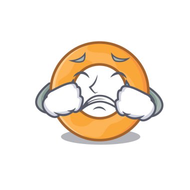 Soğan halkası maskot karikatür vektör çizim ağlıyor