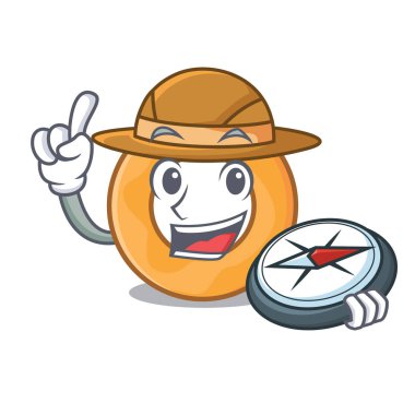 Explorer soğan halkası maskot karikatür vektör çizim