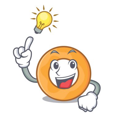 Bir fikir soğan halkası maskot karikatür vektör çizim var