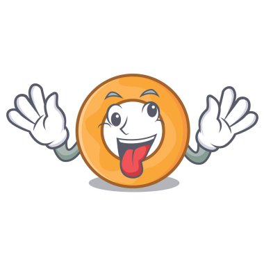 Deli soğan halkası maskot karikatür vektör çizim