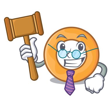 Yargıç soğan halkası maskot karikatür vektör çizim