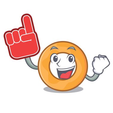 Köpük parmak soğan halkası maskot karikatür vektör çizim