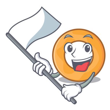 Bayrak soğan halkası maskot karikatür vektör çizim ile