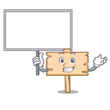 Tahta ahşap tahta karakter karikatür vektör çizim getirmek