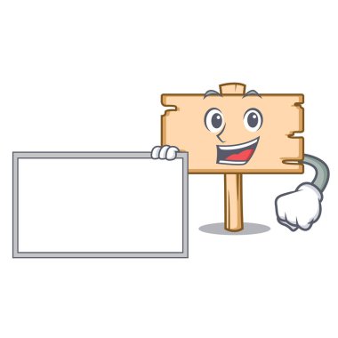 Tahta ahşap tahta karakter karikatür vektör çizim ile