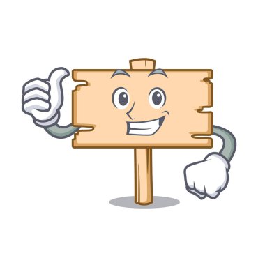 Ahşap tahta karakter karikatür vektör çizim Yaşasın