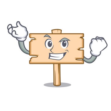 Başarılı ahşap tahta karakter karikatür vektör çizim