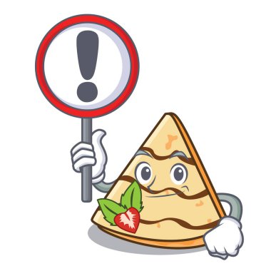 İşareti krep karakter karikatür tarzı vektör çizim ile