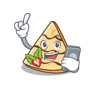 Telefon krep karakter karikatür tarzı vektör çizim ile