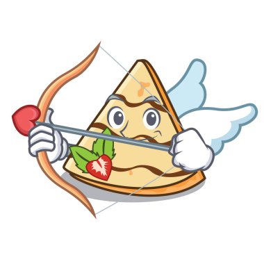 Aşk tanrısı krep karakter karikatür tarzı vektör çizim