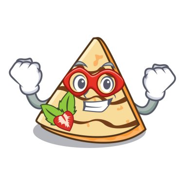 Süper kahraman krep karakter karikatür tarzı vektör çizim