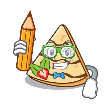 Öğrenci krep karakter karikatür tarzı vektör çizim