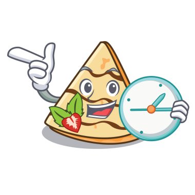 Saat krep karakter karikatür tarzı vektör çizim ile