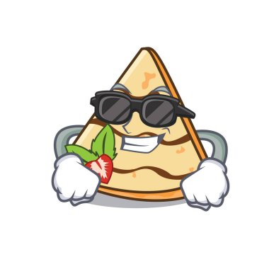 Süper cool krep karakter karikatür tarzı vektör çizim