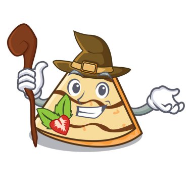 Cadı krep maskot karikatür tarzı vektör çizim