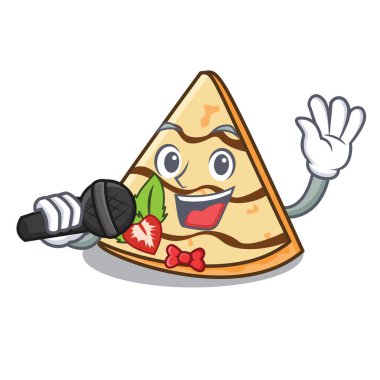 Şarkı krep maskot karikatür tarzı vektör çizim