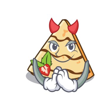 Şeytan krep maskot karikatür tarzı vektör çizim