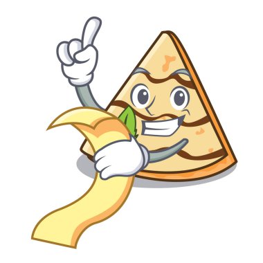 Menü krep maskot karikatür tarzı vektör çizim ile