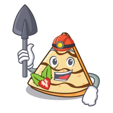 Madenci krep maskot karikatür tarzı vektör çizim