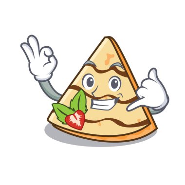 Bana krep maskot karikatür tarzı vektör çizim de