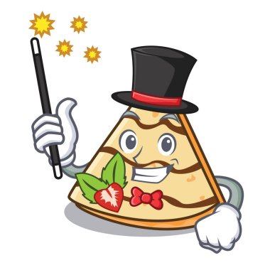 Sihirbaz krep maskot karikatür tarzı vektör çizim