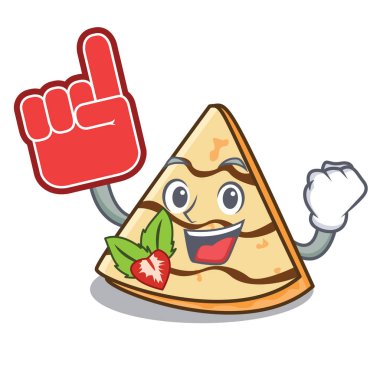 Köpük parmak krep maskot karikatür tarzı vektör çizim