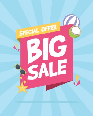 Yaz satış konsepti parti gece vektör çizim