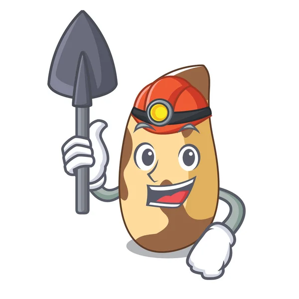 Miner Paranoot Mascotte Cartoon Vectorillustratie — Stockvector