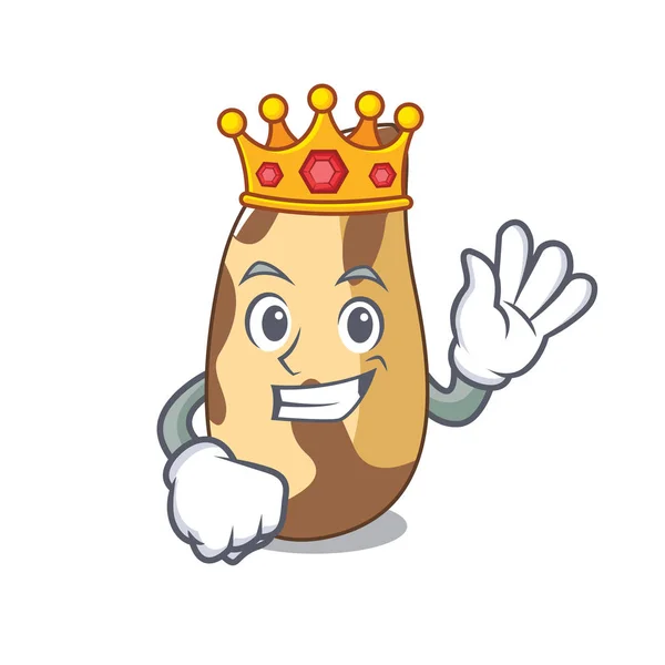 King Brazil Nut Maskot Gambar Vektor Kartun - Stok Vektor