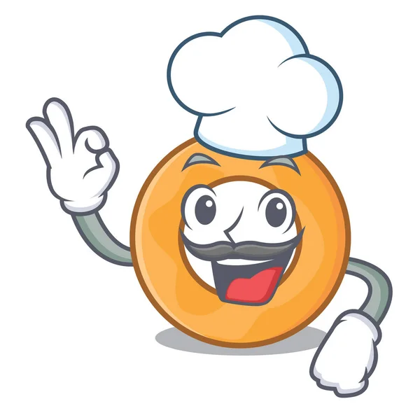 Chef Cebola Anel Personagem Desenho Animado Vetor Ilustração — Vetor de Stock