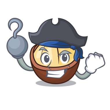 Korsan macadamia karakter karikatür tarzı vektör çizim