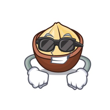 Süper cool macadamia karakter karikatür tarzı vektör çizim