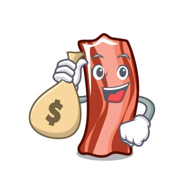 Para çantası kaburga karakter karikatür tarzı vektör çizim ile