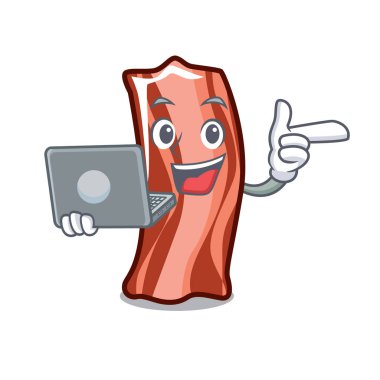 Dizüstü kaburga karakter karikatür tarzı vektör çizim ile