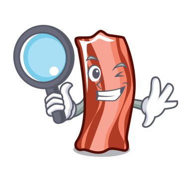 Dedektif kaburga karakter karikatür tarzı vektör çizim