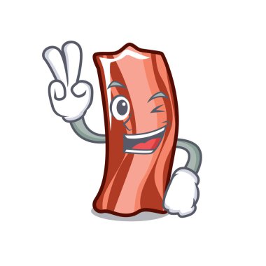 İki kaburga karakter karikatür tarzı vektör çizim parmak