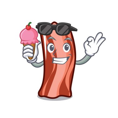 Buz krem kaburga karakter karikatür tarzı vektör çizim ile