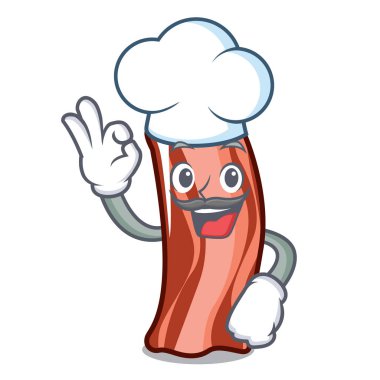 Şef kaburga karakter karikatür tarzı vektör çizim