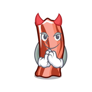 Şeytan kaburga maskot karikatür tarzı vektör çizim