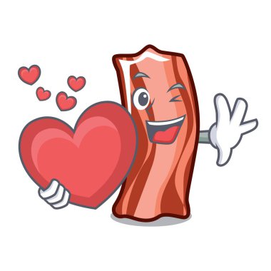 Kalp kaburga maskot karikatür tarzı vektör çizim ile