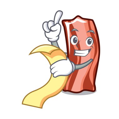 Menü kaburga maskot karikatür tarzı vektör çizim ile