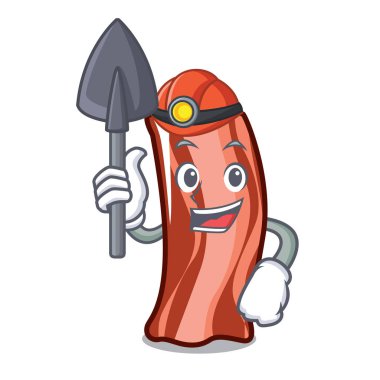 Madenci kaburga maskot karikatür tarzı vektör çizim