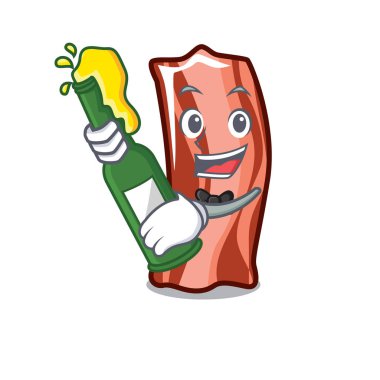 Bira kaburga maskot karikatür tarzı vektör çizim ile