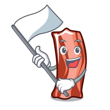 Bayrak kaburga maskot karikatür tarzı vektör çizim ile