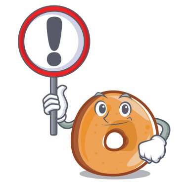 İşareti simit karakter karikatür tarzı vektör çizim ile