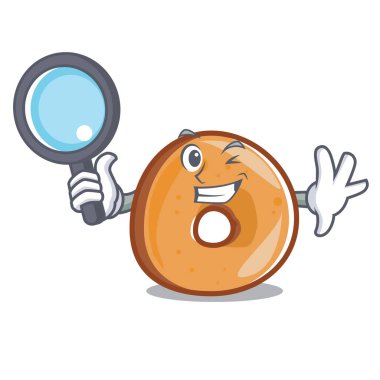 Dedektif simit karakter karikatür tarzı vektör çizim