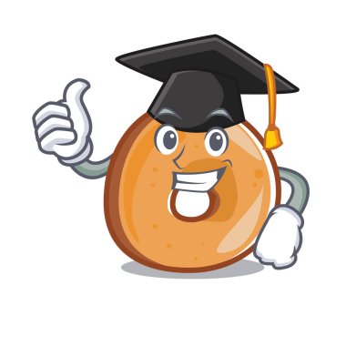 Mezuniyet simit karakter karikatür tarzı vektör çizim