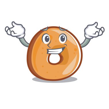 Sırıtan simit karakter karikatür tarzı vektör çizim