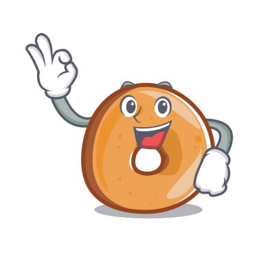 Simit karakter karikatür tarzı vektör çizim Tamam